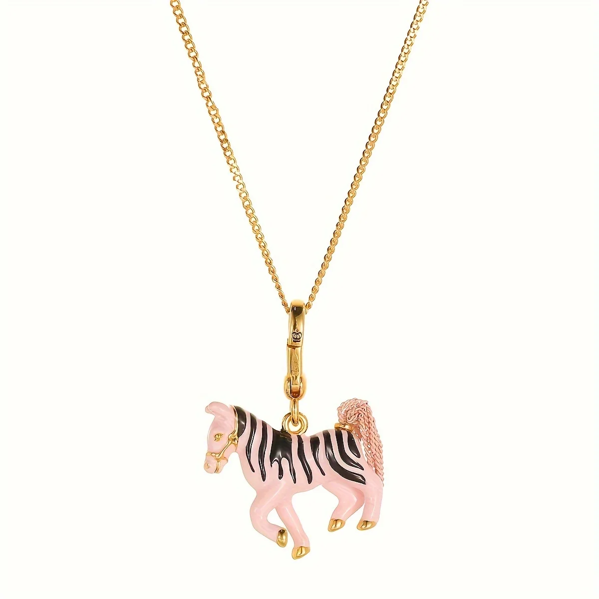 

1pcs Fashion Elegant Enamel Pink Zebra Pendant Necklace For Women Personality Cool Party Jewelry Niche Design Girlfriend Gift