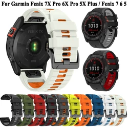 26mm 22mm Quickfit Watchband For Garmin Fenix 7X Pro 6X Pro 5X Plus Instinct 2X Silicone Wrist Band For Garmin Fenix 7 6 5 Watch