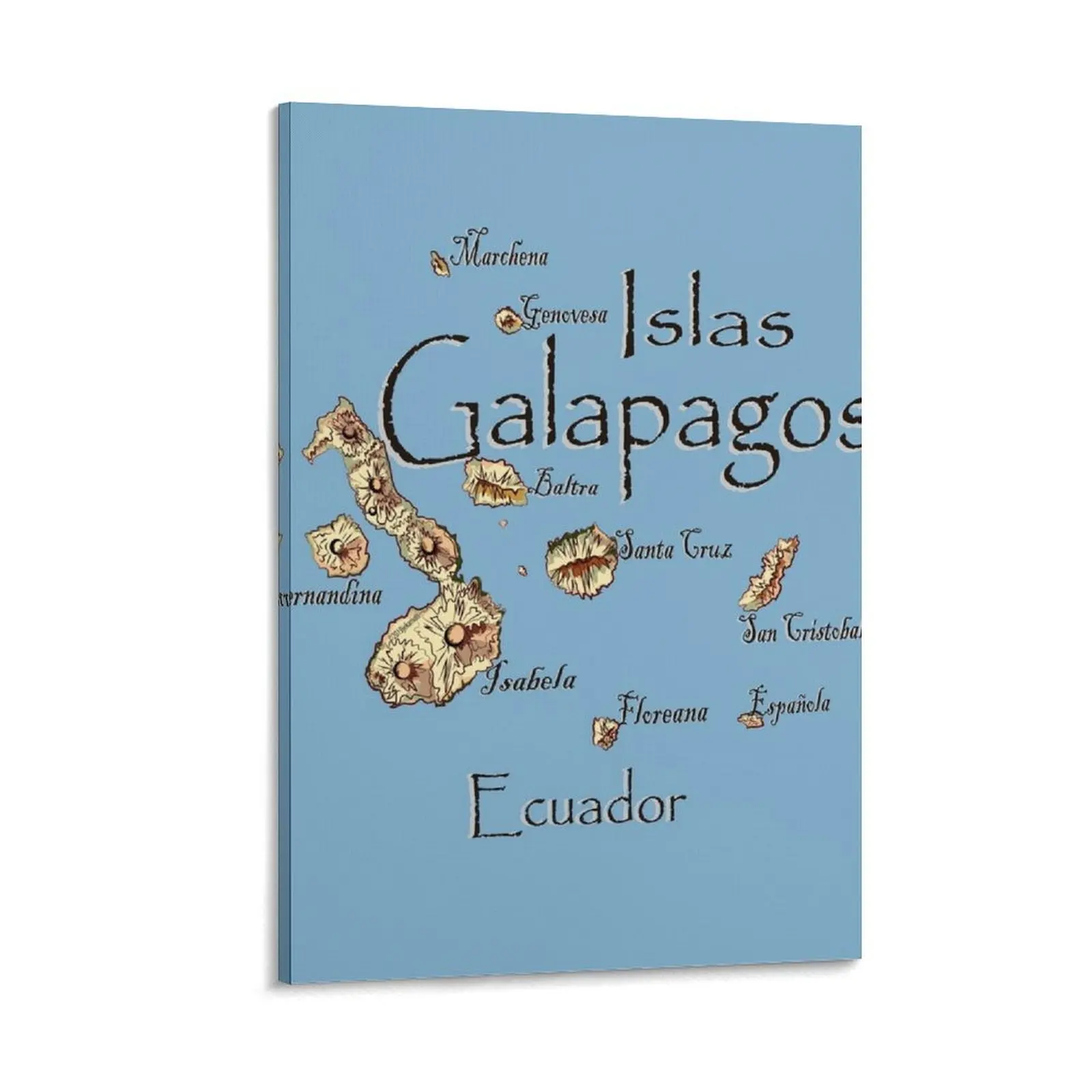 

Map of the Galapagos Islands Canvas Painting posters for room Decoration bedroom posters for wall bedrooms decor