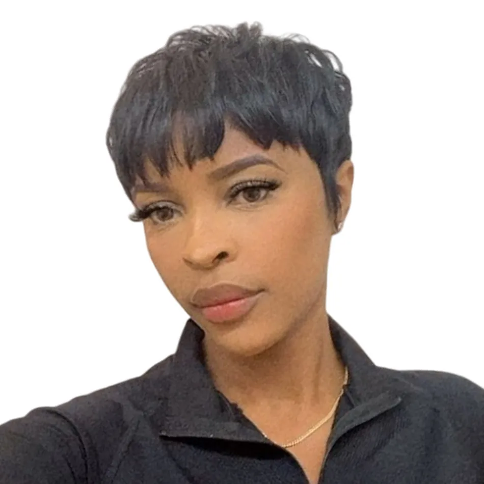 

European and American Synthetic Wigs for Women - Fashion Short Hair Full Head Cover Wig, Realistic Straight Short Hair