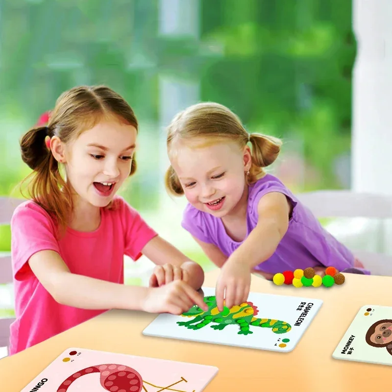 Crianças bola peluda pasta pintura brinquedo presente diy produção material embalagem criativa bola de pelúcia artesanato das crianças brinquedos presentes