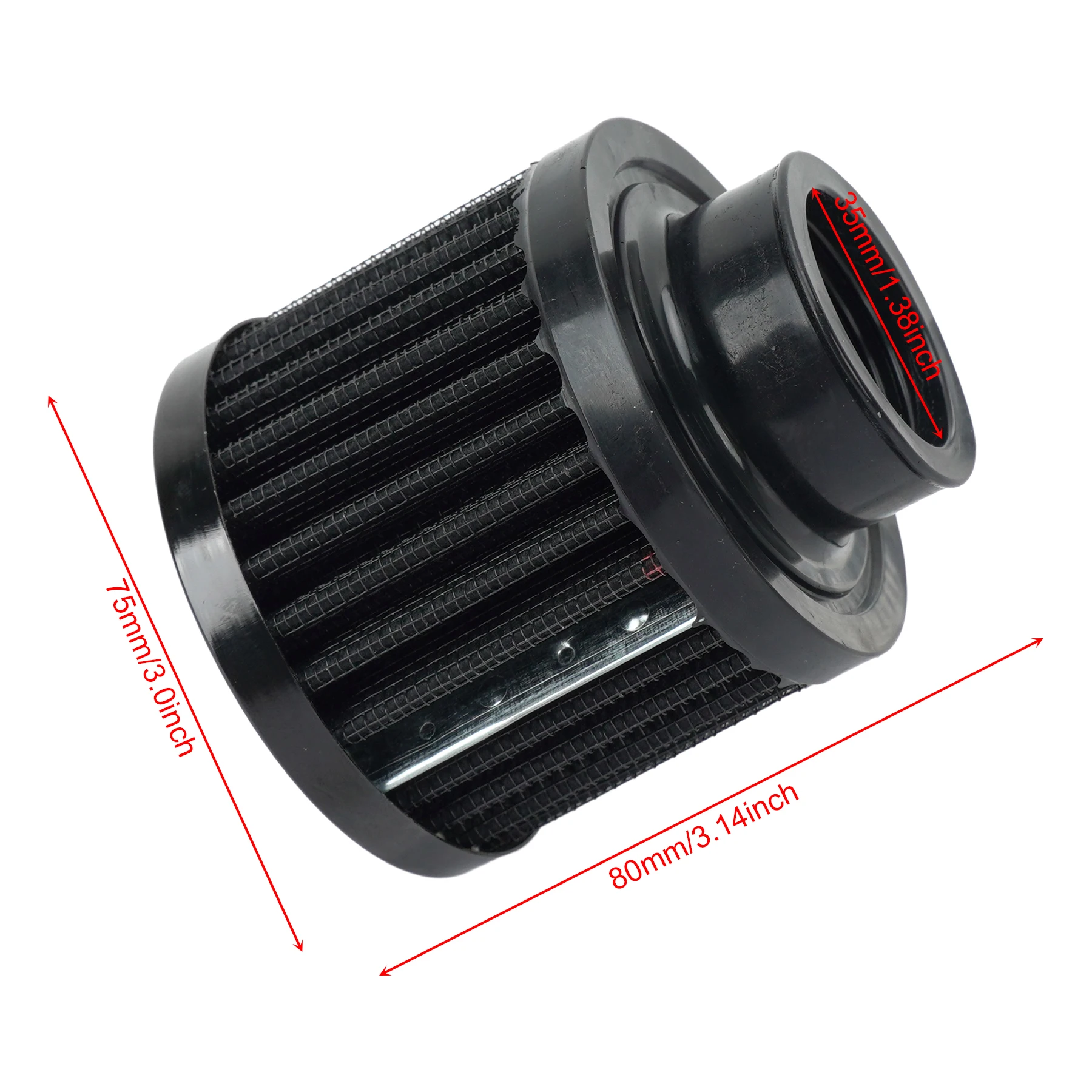 35mm Universal Motorcycle Cold Air Filter for ATV Dirt Pit Bike Scooter Moped Washable 1.37inch Mini High Flow Air Intake Filter