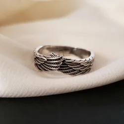 Retro Hugging Angel Wings Ring For Women Men Punk Gothic Open Ring Creative Designer Jewelry Unisex Accessories Gift For Lovers