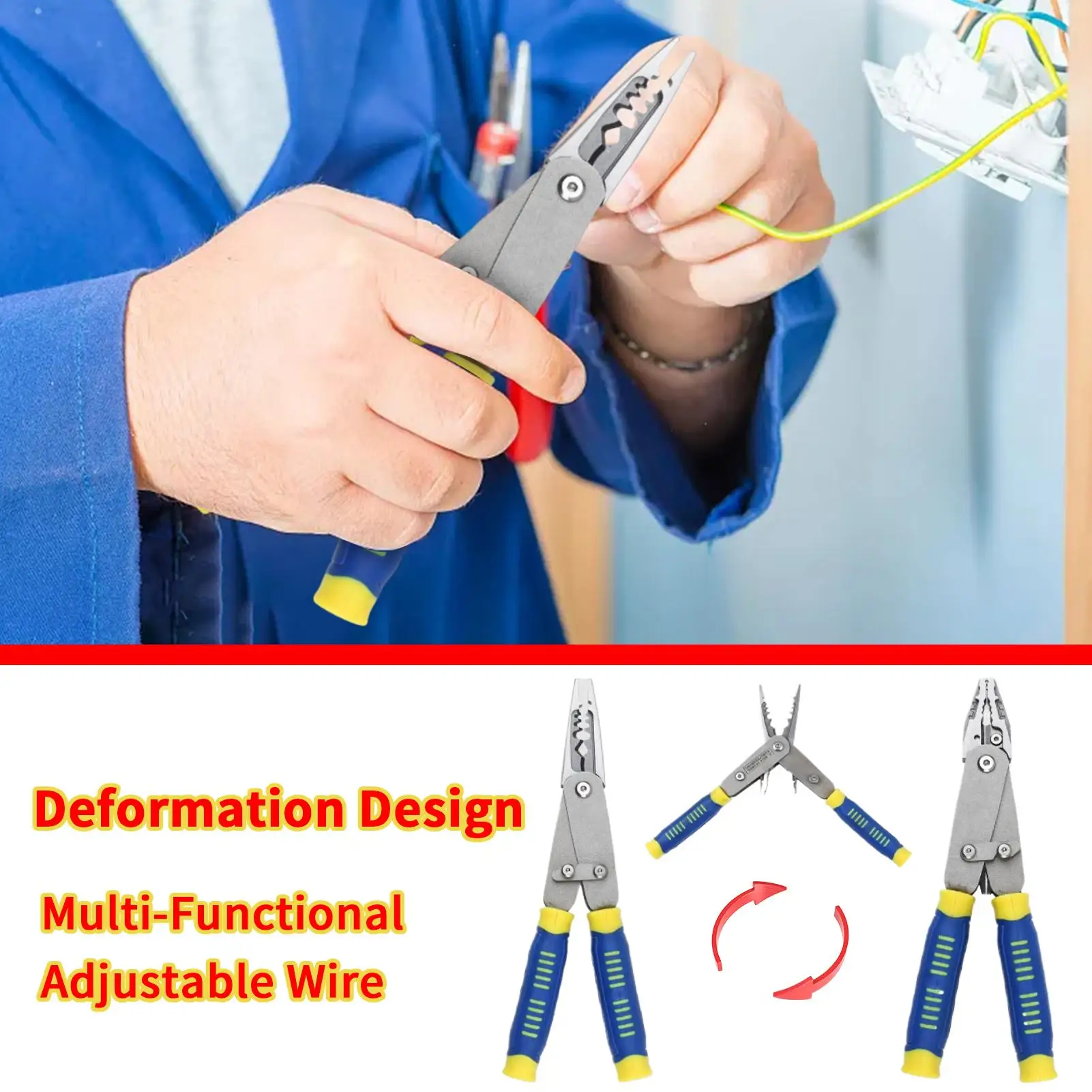 

Electrical Wire Strippers Multi-Function Wire Stripping Tool Foldable Multifunctional Electrician Equipment For Cutting