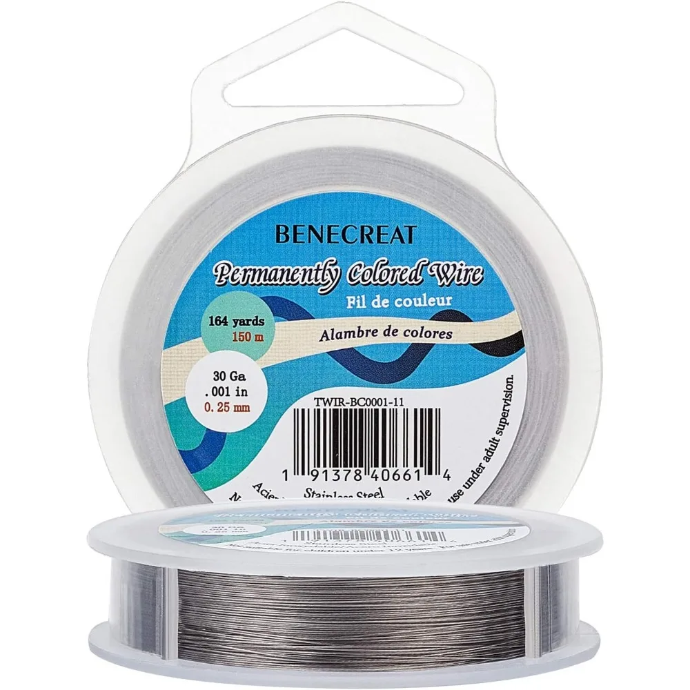 7 Strands Bead String Wire (0.25MM, 490FT) Nylon Coated Stainless Steel Beading Wire for Necklace Bracelet Making