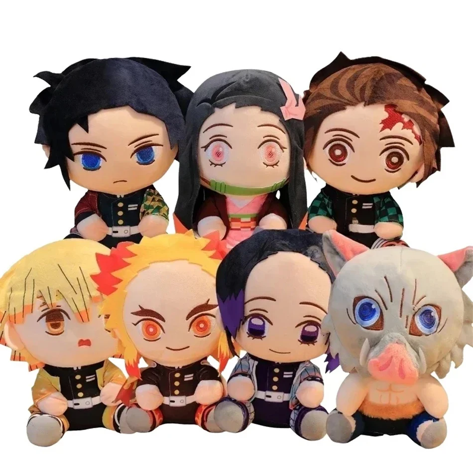 

New 20cm Hot Demon Slayer Plush Dolls Lovely Anime Kimetsu No Yaiba Kamado Tanjirou Nezuko Zenitsu Kyoujurou Toys Kids Gifts