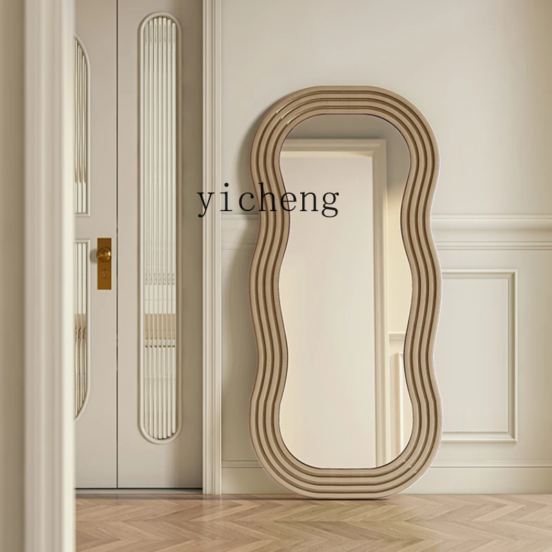 Zf Special-Shaped Wave Ins Creative Fitting Floor Mirror Wall-Mounted Full Body Dressing Mirror