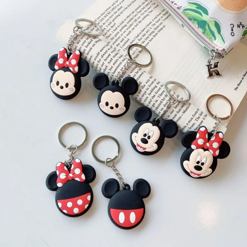 Disney Mickey Silicone Case for Apple AirTag with Keychain Ring Loss Prevention Sleeve Airtags Cover GPS Cartoon Anime Case Gift