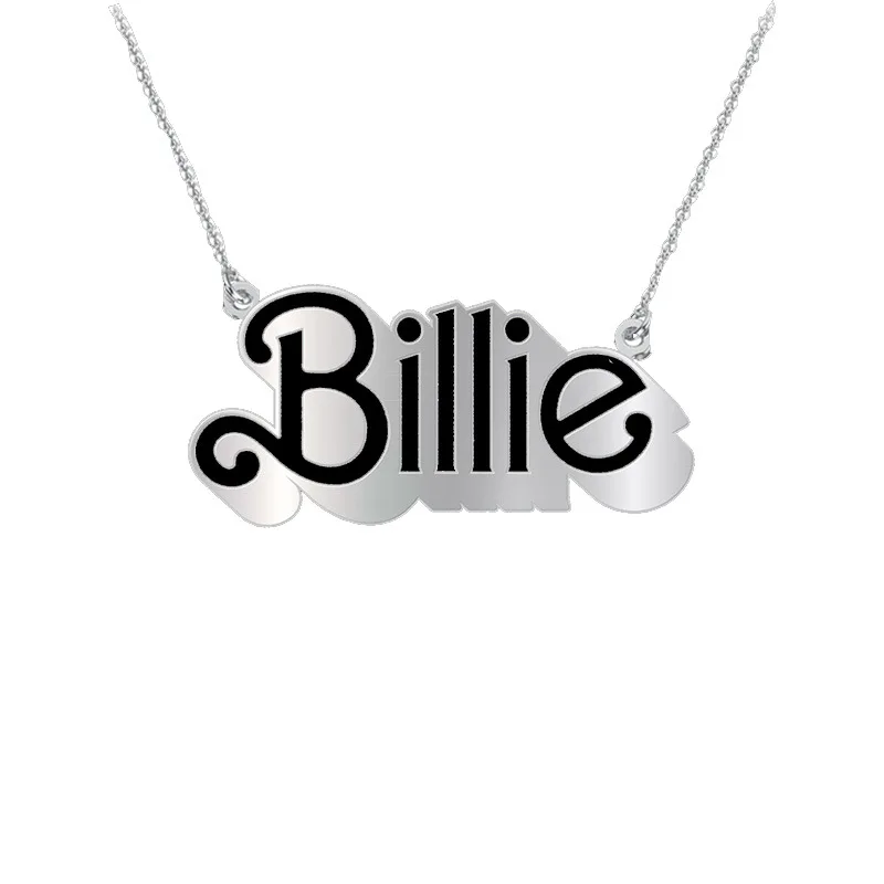 Fashion Silver Color Billie Pendant Necklace for Women Clavicle Chain Necklace Exquisite Jewelry Accessories Gifts