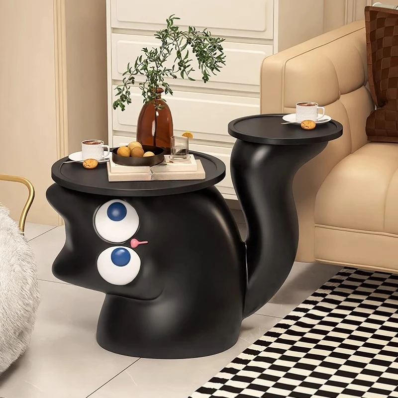 Cute kitten cat floor ornament living room large TV cabinet next to sofa home decoration creative cartoon coffee table