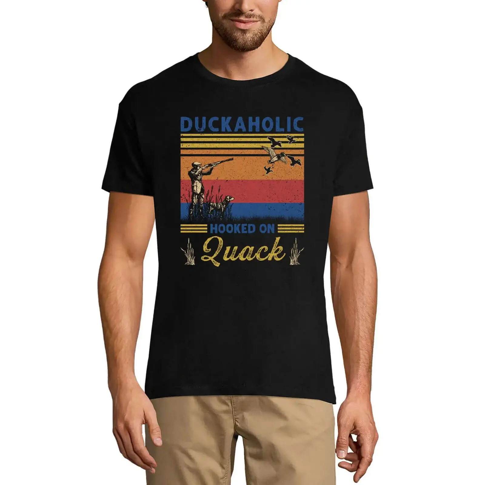 Men's Graphic T-Shirt Duckaholic Hooked On Quack - Hunter Eco-Friendly Limited