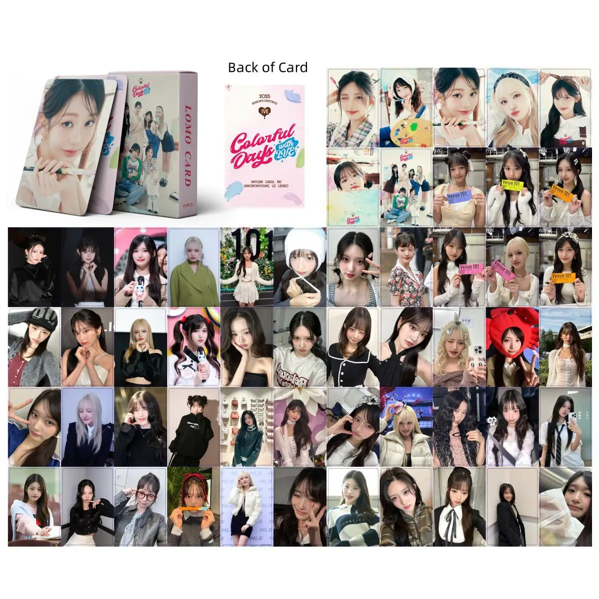 55Pcs/Set Kpop New Ablum 2025 Season's Greetings Lomo Card YUJIN WONGYONG LIZ HD Photo Print Pictures Photocard For Fans Gifts