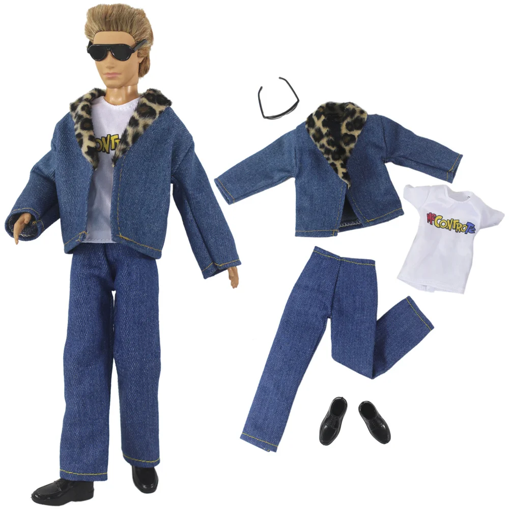 1 Set Puppenkleidung, Denim-Kleidung, Tarn-Outfit für 12-Zoll-Ken-Puppe, viele Stile zur Auswahl, A03 – Detail 5