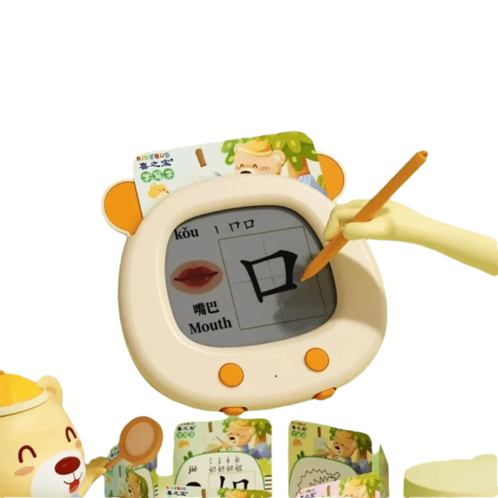 Disegno a macchina per carte flash bilingue in inglese simula la progettazione di carte flash Lingua per imparare la macchina interattiva prescolare