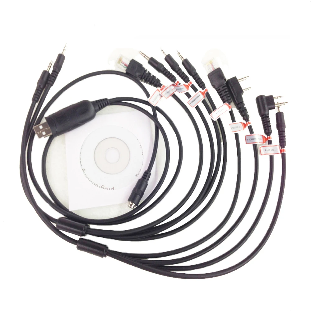 8  in 1 Programming Cable for Motorola PUXING BaoFeng UV-5R for Yaesu for Wouxun Hyt for Kenwood Radio Car Radio