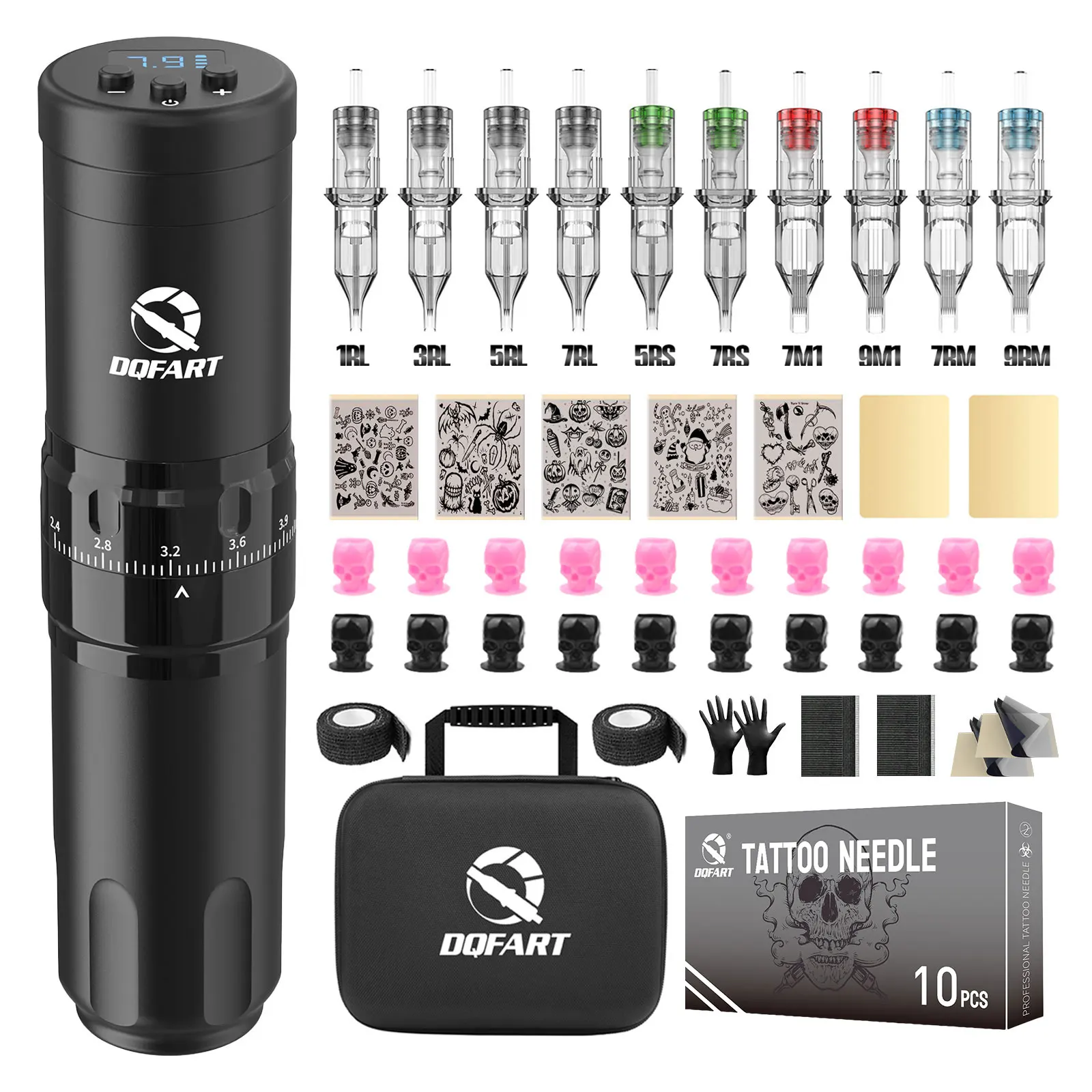 

DQFART Tattoo Kit Wireless High Power Tattoo Pen Kit For beginners Makeup Tattoo Machine Kit Hot High Quality Tattoo Gun Kit
