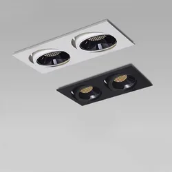 Recessed no main light Double head spotlights Square LED grille lights Ceiling downlights Anti-glare 7W10W12W15W indoor lighting