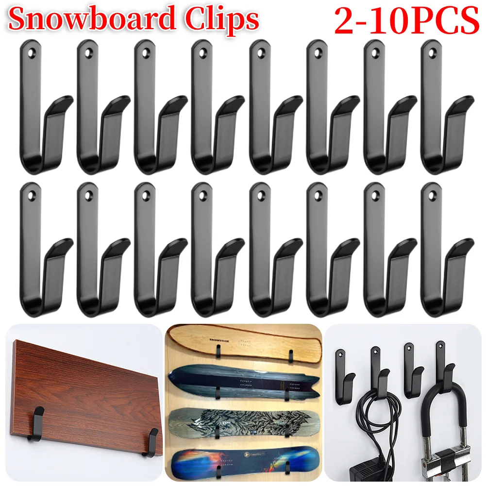 2-10 Pcs Snowboard Wall Mount Clips Snowboard Storage Display Rack Snowboard Wall Hanger Home and Garage SKi Board Storage