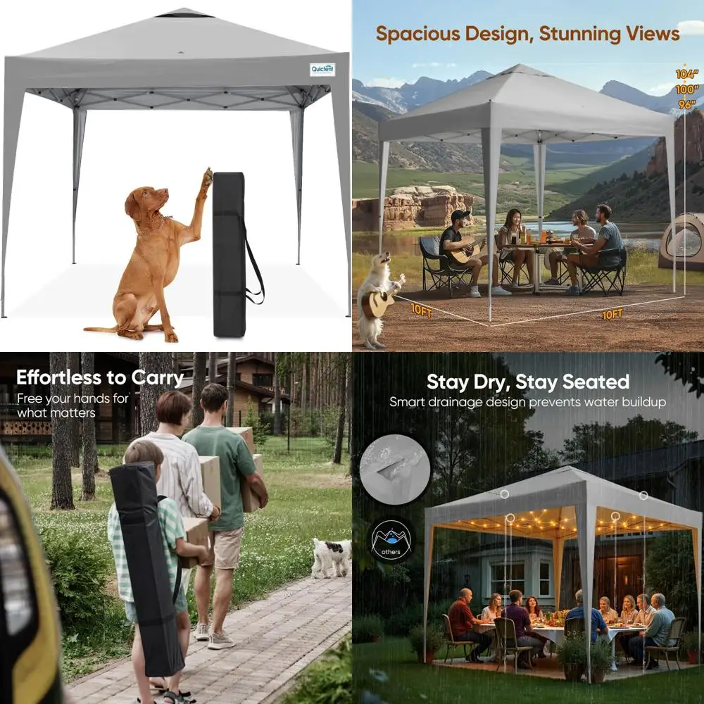 

Портативная мгновенная всплывающая палатка с навесом, водонепроницаемая альтанка с защитой от ультрафиолета 10x10, идеально подходит для мероприятий на открытом воздухе, компактная и легкая для