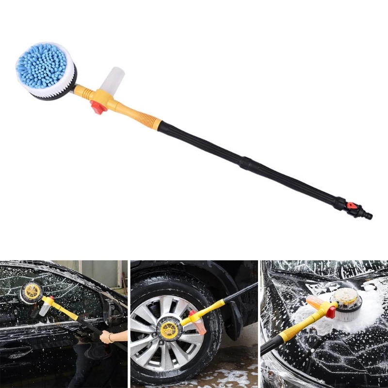 

Car Wash Mop 360° Rotating Brush with Hoses AttachmentLong Handle High Pressure Cleaner for Car Truck Garden