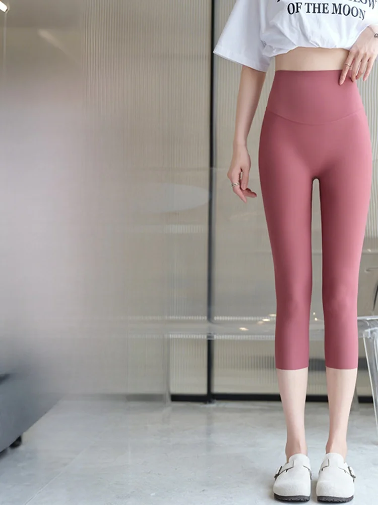 New 2025 Women's High Waist Ice Silk ark Pants Thin Fitn Yoga Tummy Control Butt Lifting Summer Outdoor Wear Base Layer