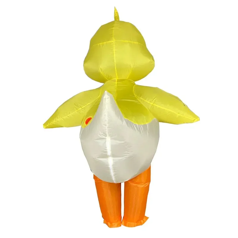 Disfraz inflable de pato amarillo, muñeco de pato de dibujos animados de Halloween, accesorios de juego de fiesta, traje inflable ligero para adultos