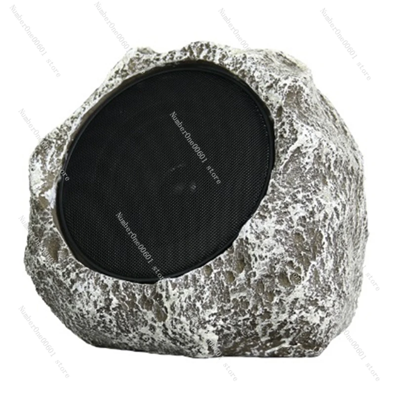 Solar Wireless Bluetooth Speaker-Garden Sound Waterproof Remote Control Analog Stone Rock Speaker Lawn Party/Show -Brown