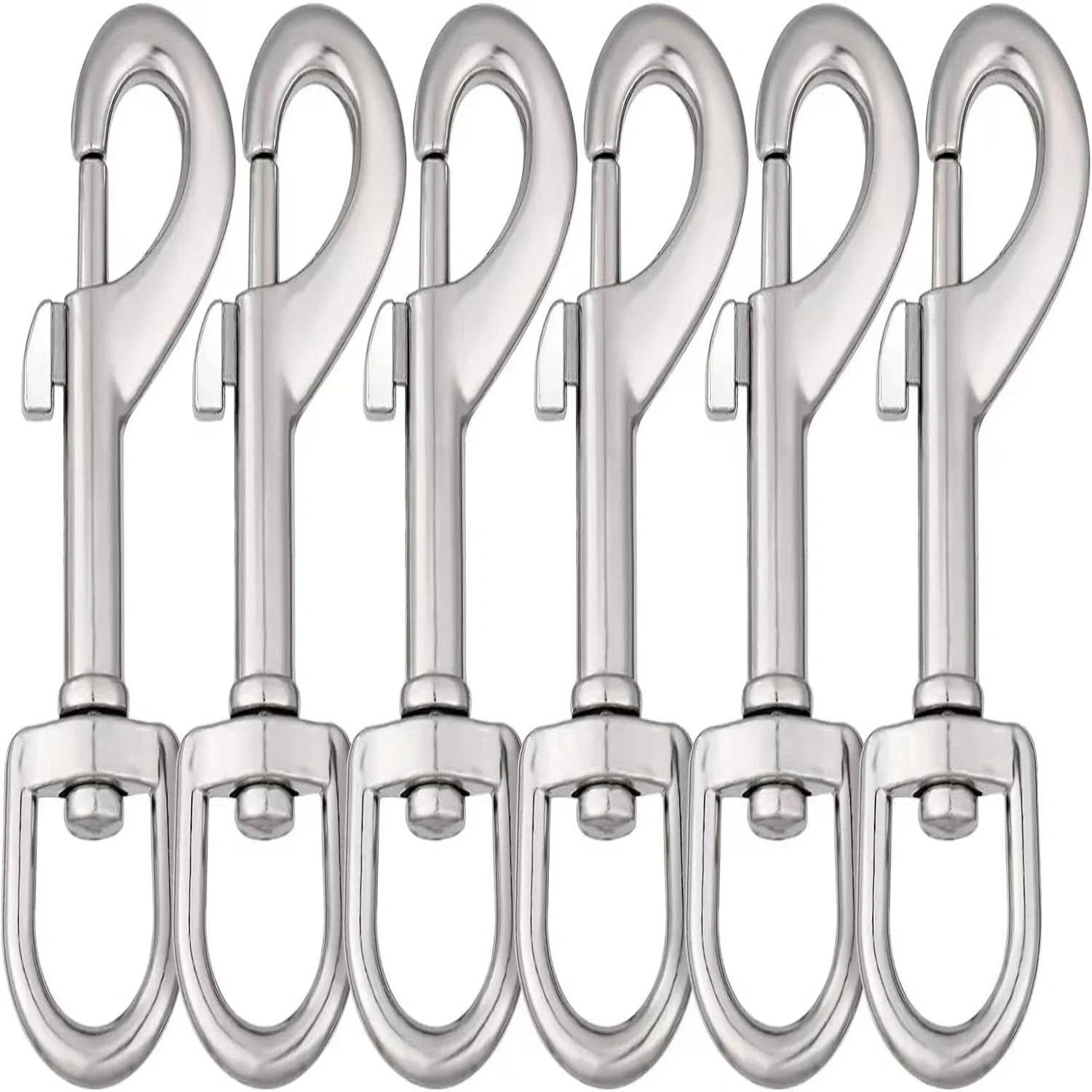 Enhanced Durability: Durable, Reliable, and Trusted 3-Inch 6-Pack of Heavy Duty Swivel Snap Clips for Pet Collar, Dog Leash, and