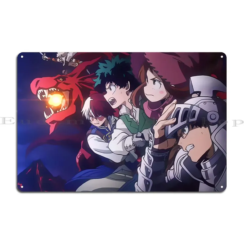 Katsuki Bakugou Shoto Todo Metal Sign Create Kitchen Bar Designing Wall Mural Tin Sign Poster