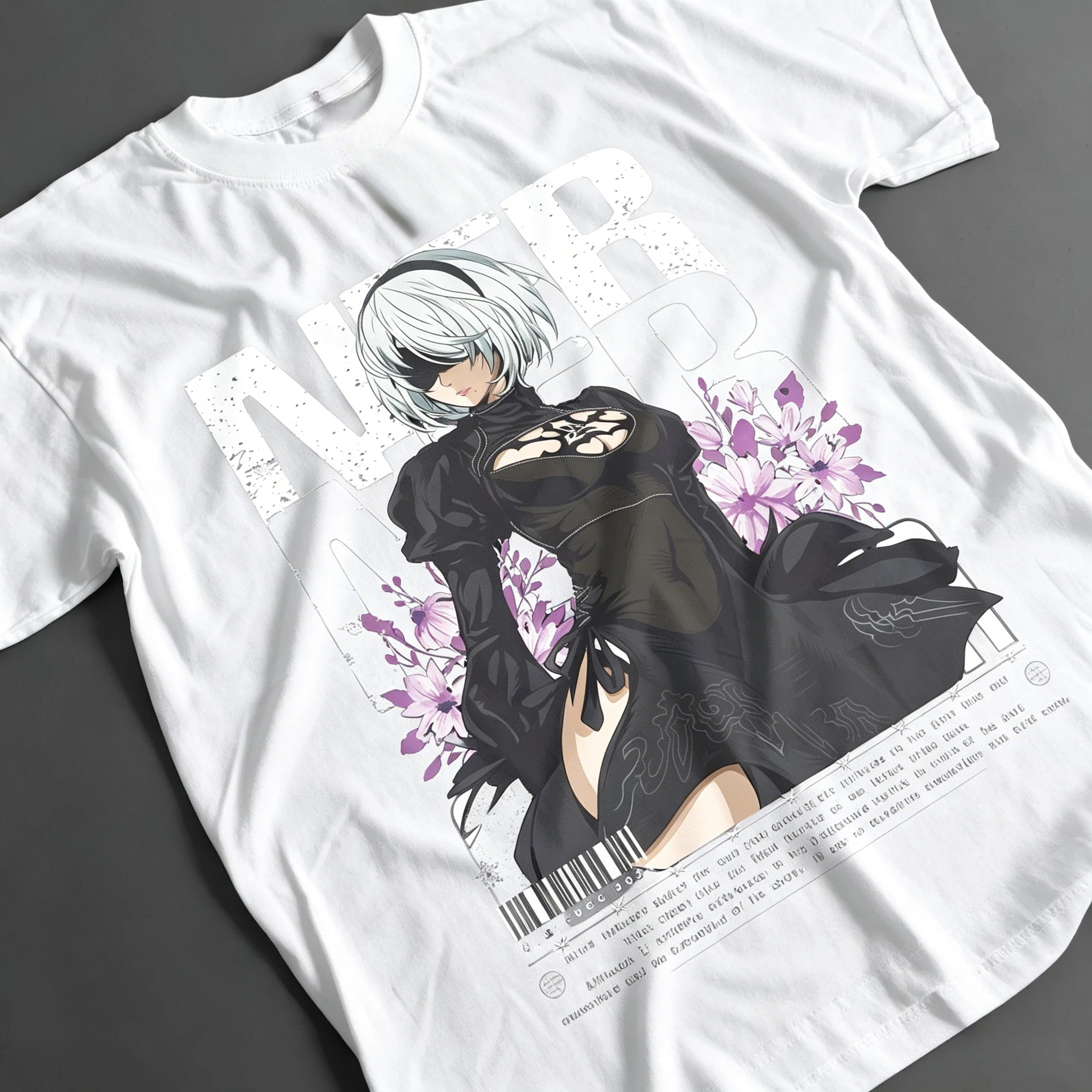 NieR Automata 2B Yorha Anime Game Graphic Tshirt Unisex Streetwear Casual Cotton Oversized O-Neck Tee