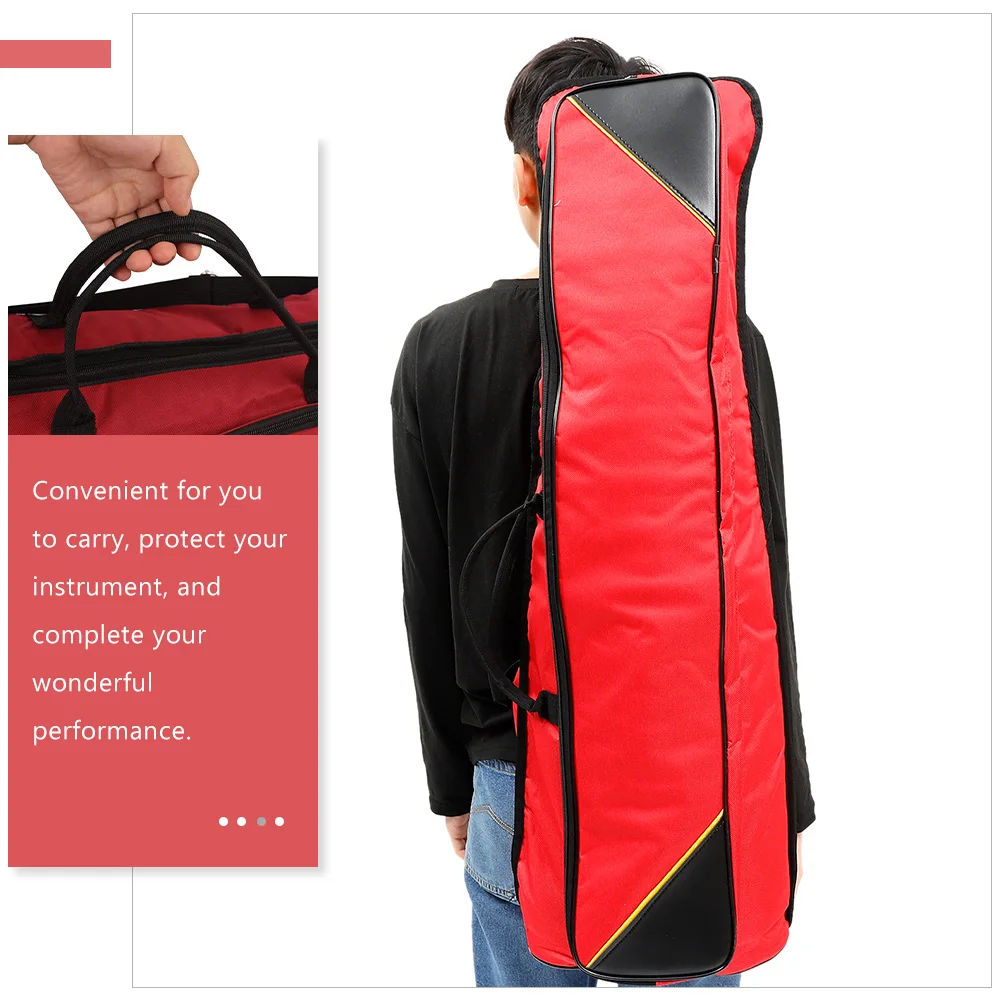 

Waterproof Oxford Trombone Bag Portable Case Hard Shell Protection Travel Storage Instrument Organizer