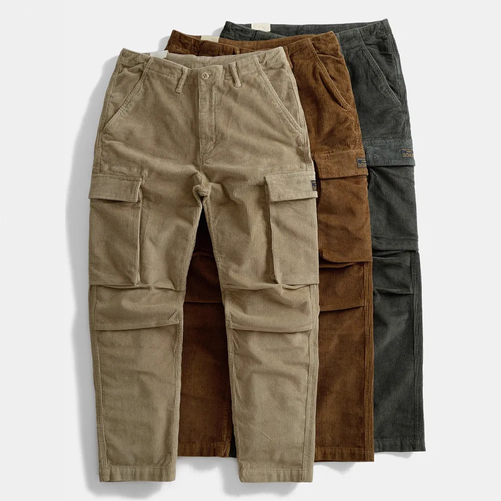 Work Pants, Outdoor Multi Pocket Corduroy Pants Autumn and Winter Casual Pants Men's Military Pants Daily Training Sports Pants