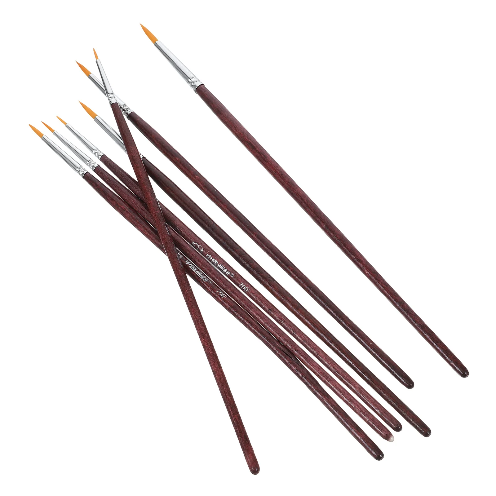 

7pcs Oil Painting Brushes Fine Tip Soft Nylon Bristles Smooth Strokes Supplies Liner Micro Paint Canvas