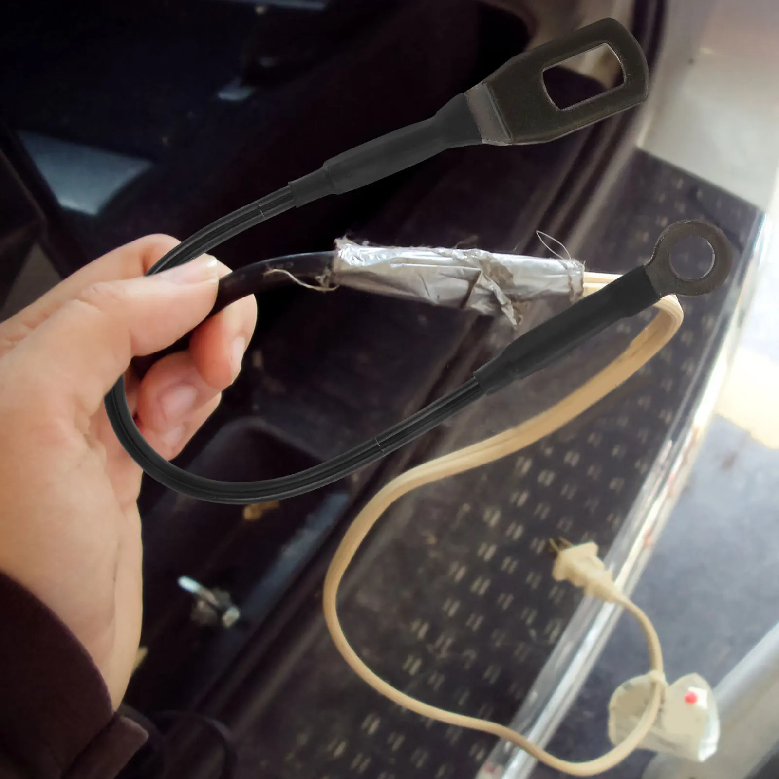 2 قطعة كابلات الباب الخلفي للسيارة شديدة التحمل من المطاط الصلب لشاحنة بيك اب مجموعة استبدال دعم بوابة الرفع الخلفي للاستخدام في جميع الأحوال الجوية