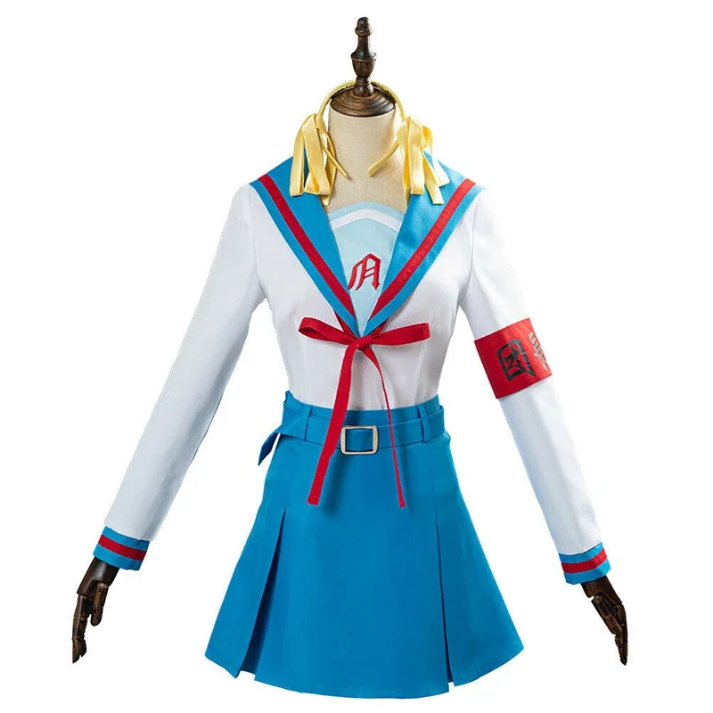 Anime Suzumiya Haruhi No Yuuutsu Cosplay Suzumiya Haruhi Costume Women Girls Jk Uniform Top Skirt Outfit Halloween Carnival Suit