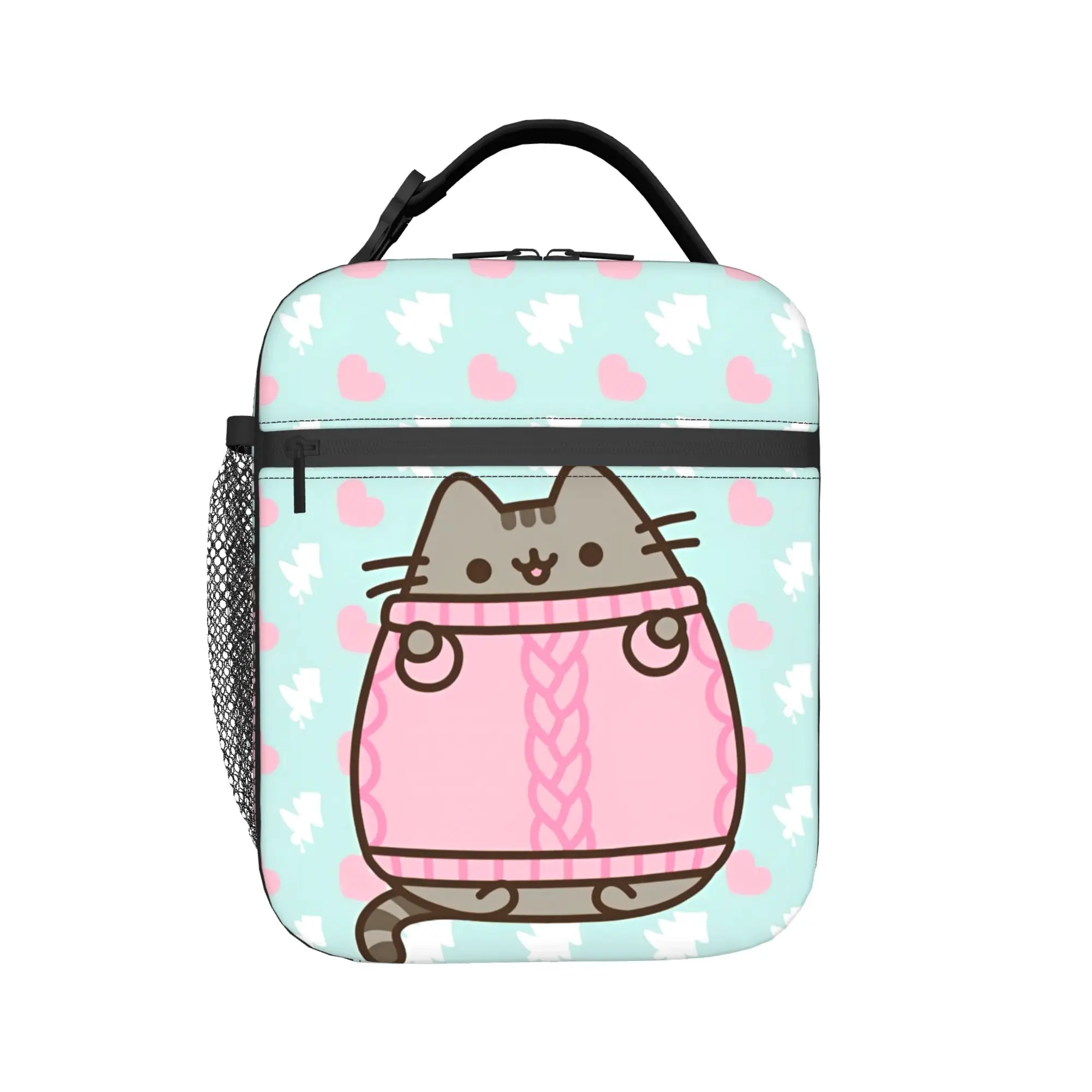 Cute Cat Insulated Lunch Bags Portable P-Pusheencats Meal Container Cooler Bag Lunch Box Tote College  Picnic Food Storage Bags