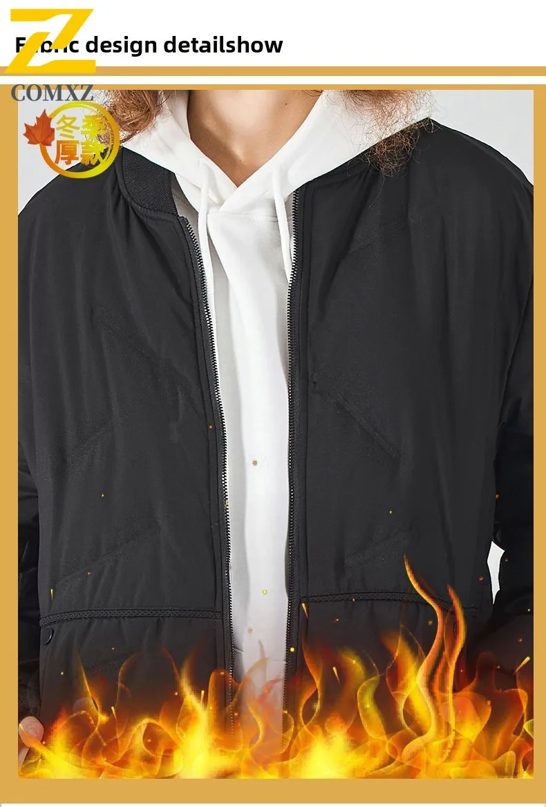 2025 جديد كبير الحجم الشتاء سترة الرجال زي بيسبول القطن ريشة سترة سميكة الدافئة ملابس خارجية في الهواء الطلق الشارع معطف الموضة الدافئة