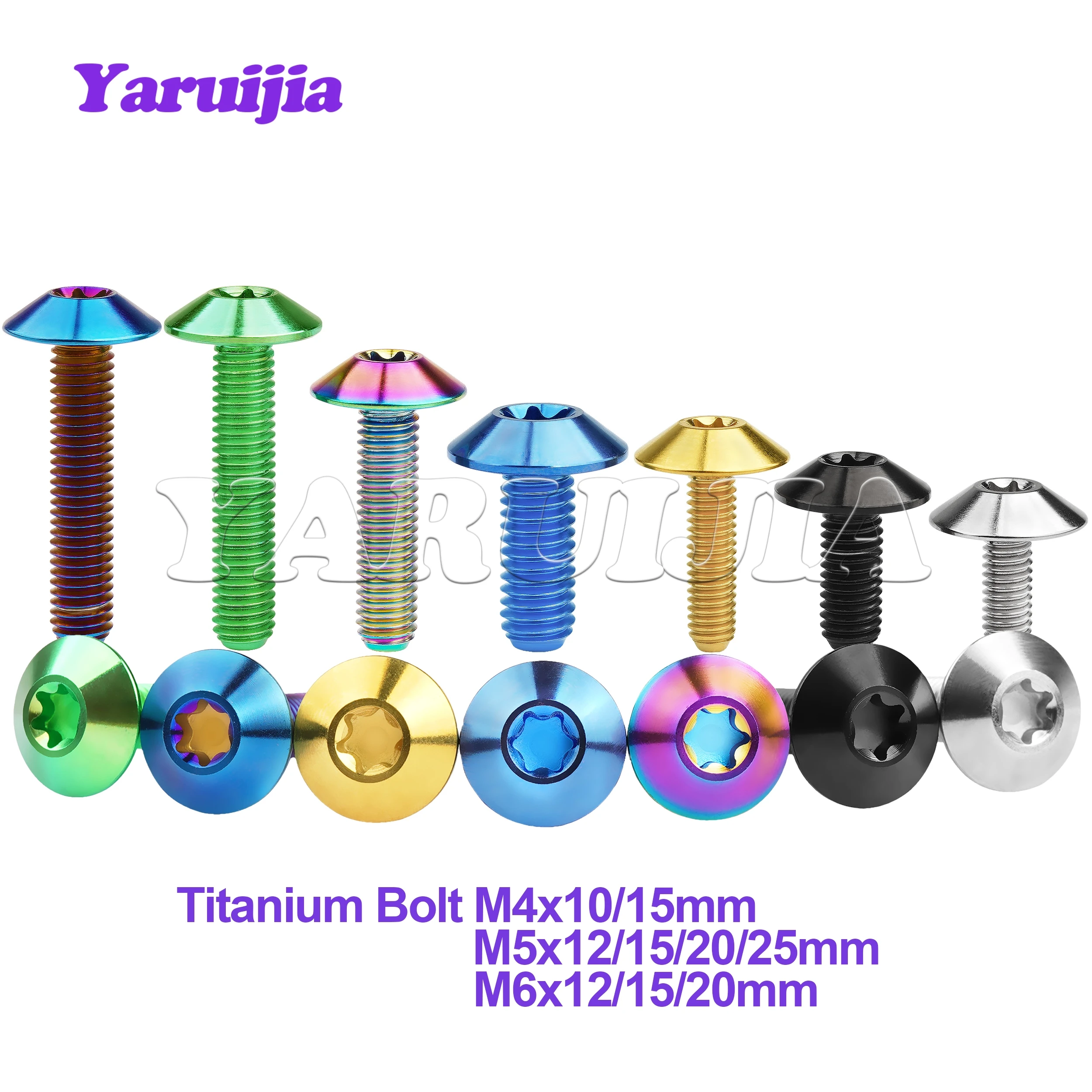 Yaruijia Titanium Bolt M4 M5 M6x10/12/15/20mm Torx Head Screw for Motorcycle Bike Fasteners