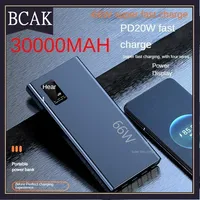 BCAK Brand Style 30000mAh 66W Fast Charging with Built-in Cable, Power Bank, Large Capacity Mobile Power Supply Gift Wholesale