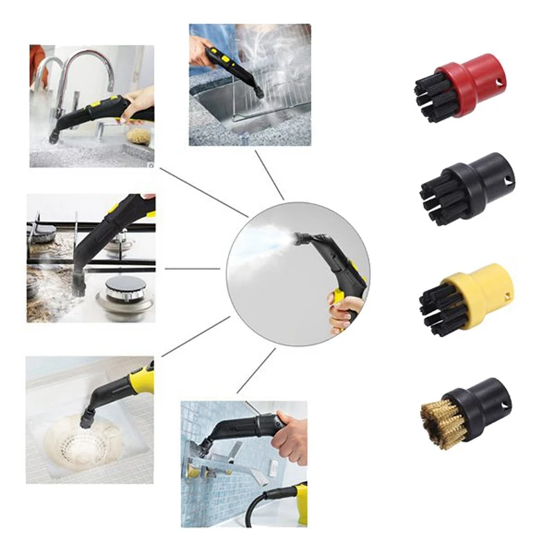Accesorios para Limpiador de vapor de mano Karcher SC3, boquilla potente SC1 SC2, cabezal de cepillo SC4 SC5, cepillo redondo SC7 CTK10