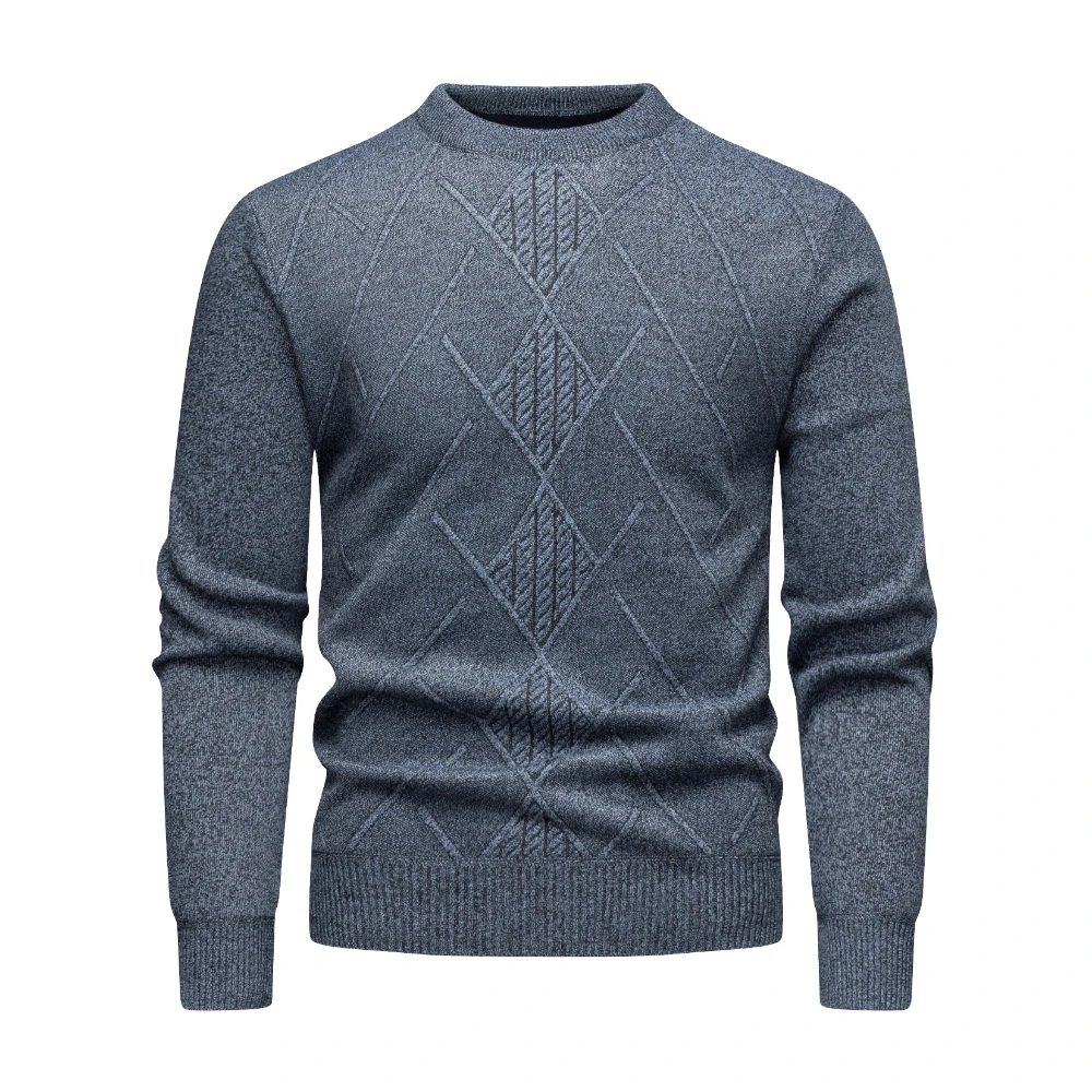 COODRONY Brand Men's Sweaters A&W Thick Warm Sweater With Liner Argyle Casual O-Neck Soft Pullover Men Clothing XXS - XL 5086