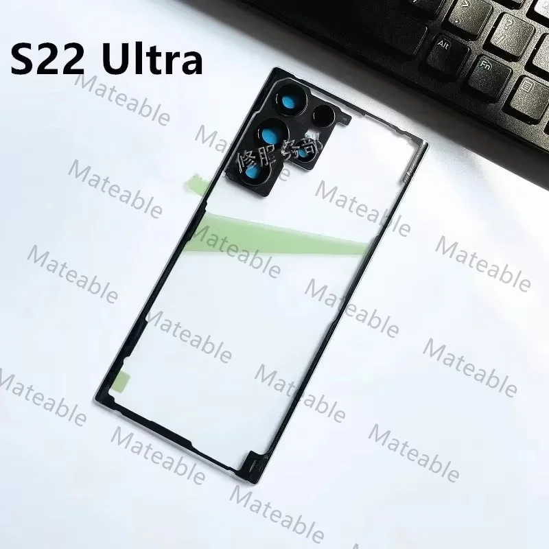 Корпус S908 S906 S901 для Samsung Galaxy S22 Ultra S 22 Plus, прозрачная задняя крышка аккумулятора, ремонтная задняя крышка, чехол + объектив камеры