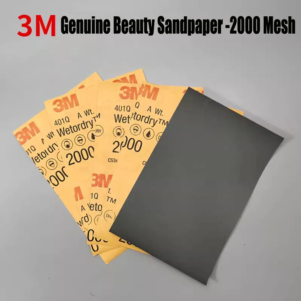3M Automotive Wet Dry Sandpaper 2000 Grit, Professional Paint Repair and Polishing Prep Abrasive Paper for Paint Correction 401Q
