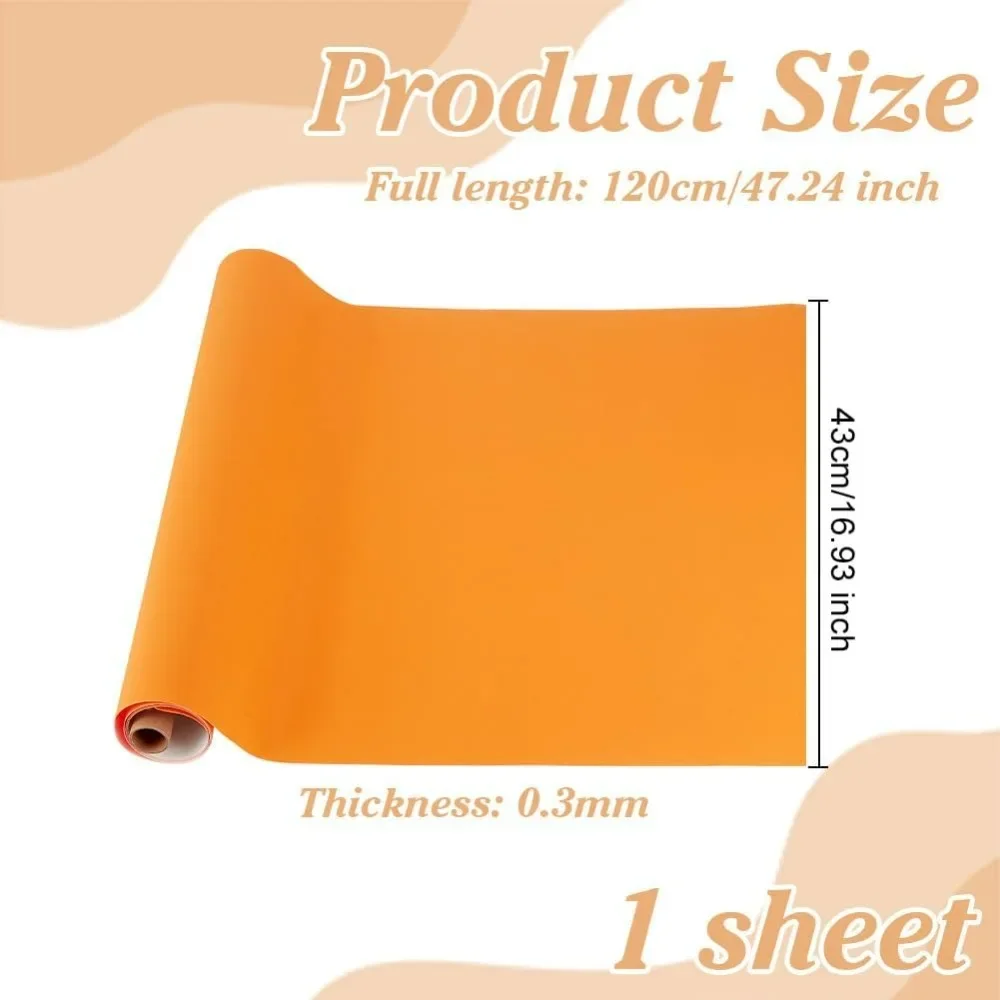 47.2x16.9 Inch Notebook Binding Cloth Orange Silk Cloth Bookcover Silk Cloth Fabric Notebook Cover with Paper Backed Notebook