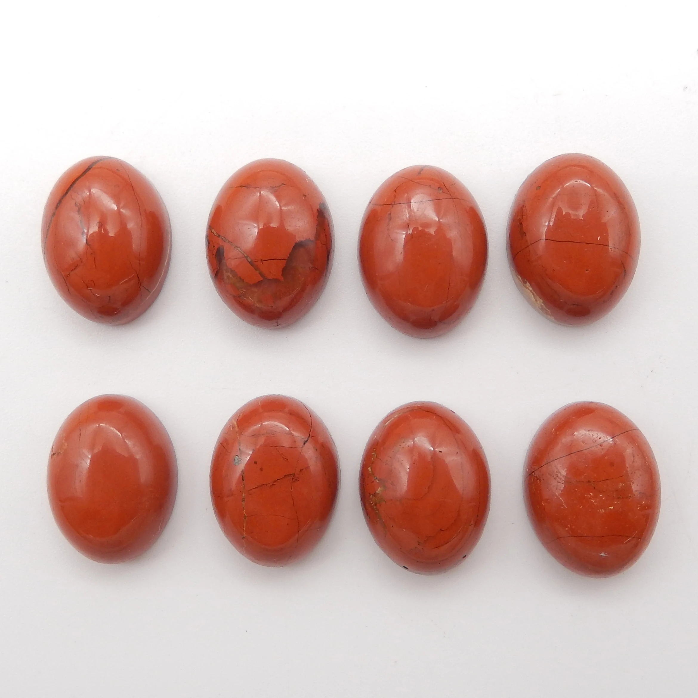 

8PCS Natural Oval Red River Jasper Cabochons Beads Lot , Gemstone Beads ,DIY Fashion Jewelry Accessories 16x12x7mm-18.2g