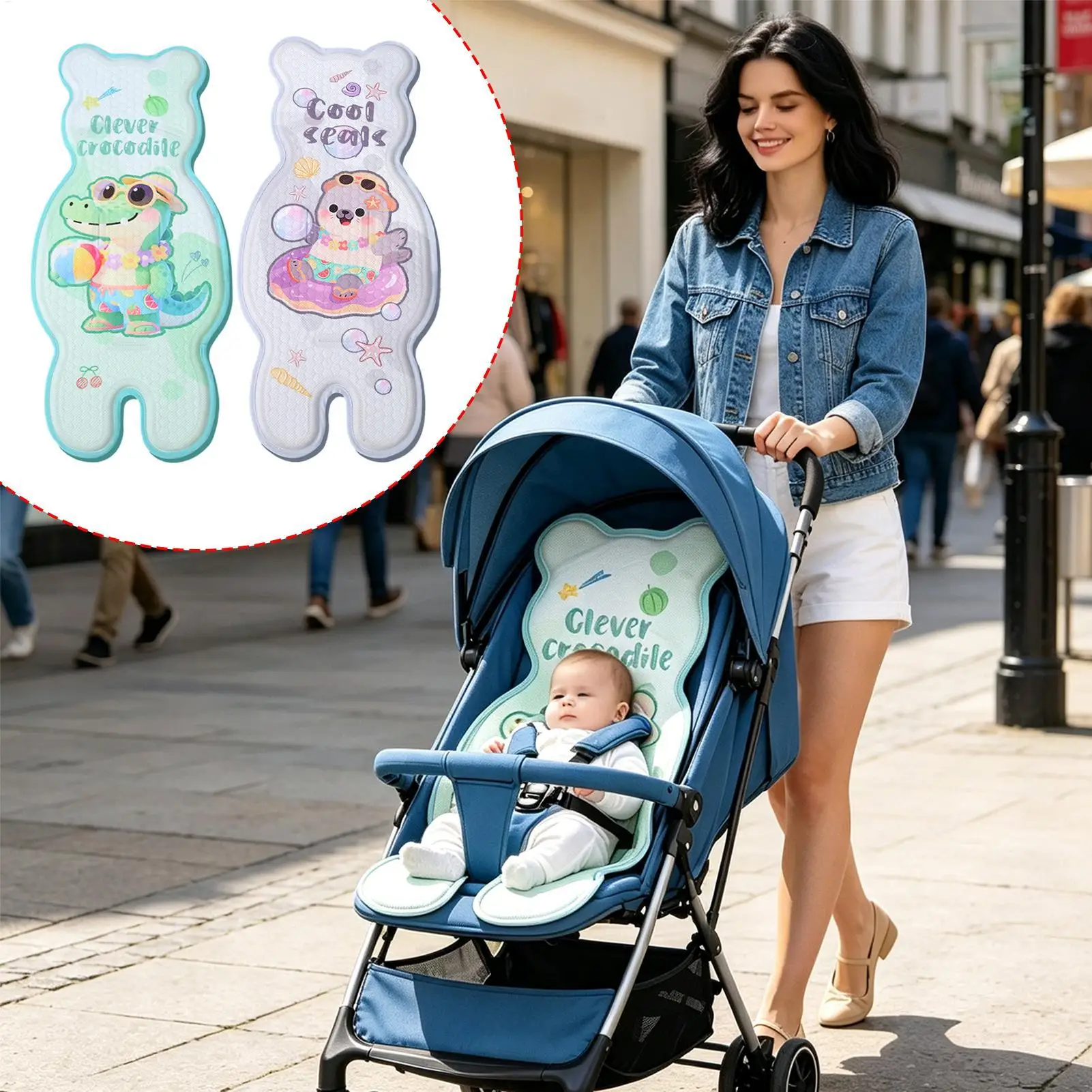 Cooling Pad For Stroller Universal Breathable Soft Liner Kids Cooling Car Seat For Travel Summer Pet Chair Cars Sleeping Outdoor