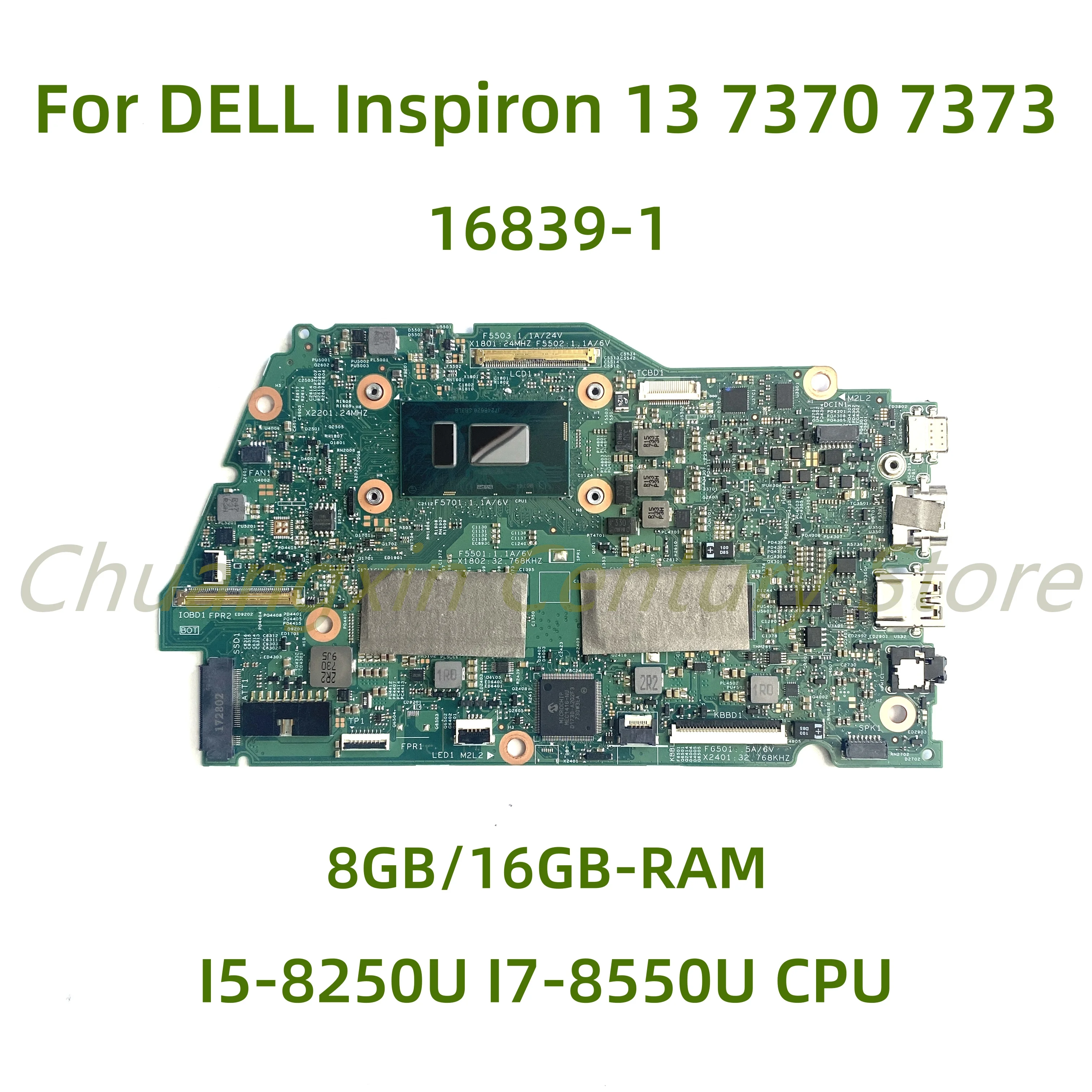 16839-1 motherboard suitable for DELL Inspiron 13 7370 7373 laptop with I5-8250 I7-8550 CPU 8GB/16GB RAM 100% Tested Fully Work