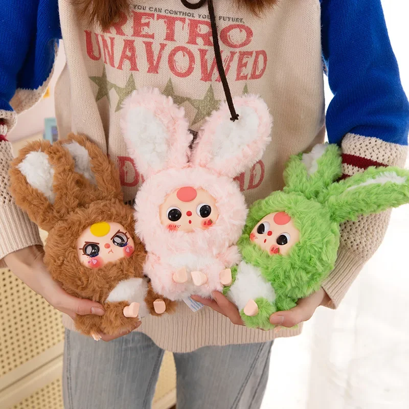 1: 1 طبق الاصل الطفل ثلاثة زنبق أرنب تاون الفينيل أفخم صندوق أعمى العصرية اللعب حلية لطيف دمية Kawaii حقيبة قلادة هدايا عيد الميلاد #5