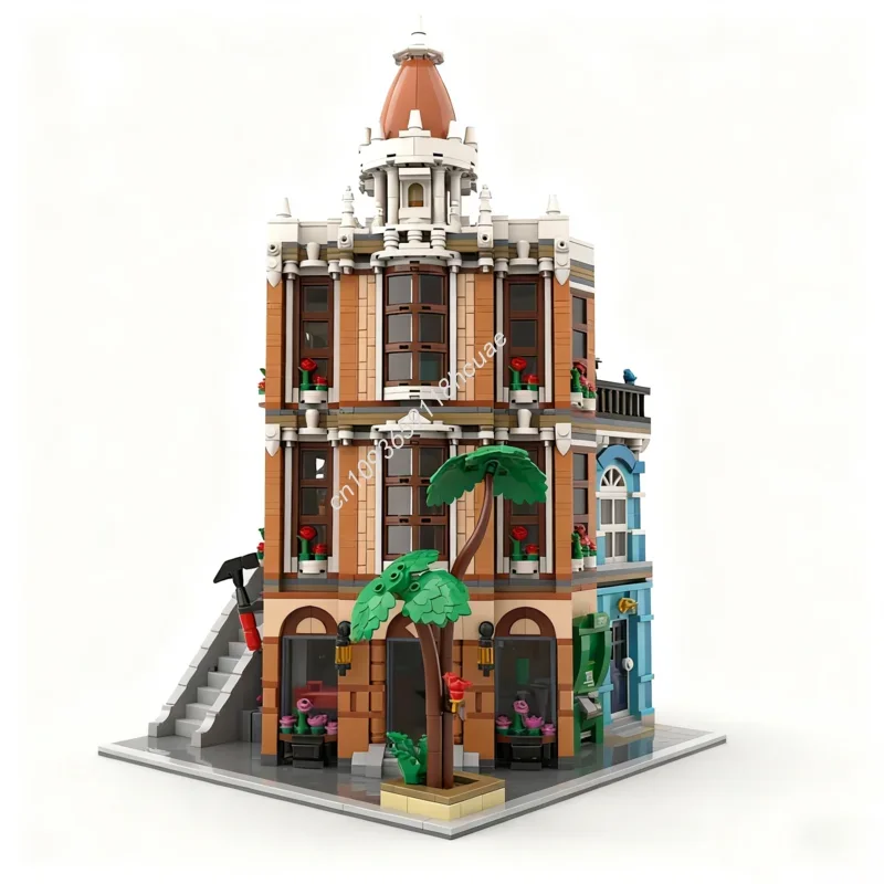 

3814 деталей MOC: Модульная модель «Магазин инструментов», конструктор, архитектурная игрушка, рождественский подарок, набор для сборки своими руками, идея для детей