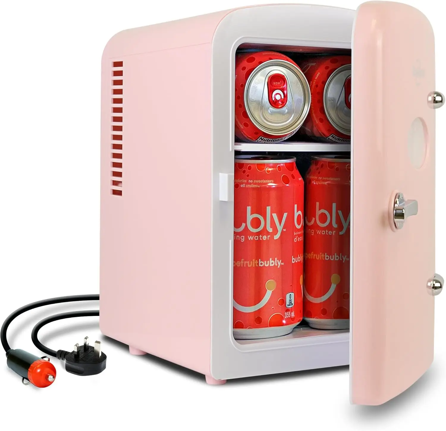 

Mini Fridge 6 Can Portable Thermoelectric Cooler for Bedroom Office Car Dorm, 12V 110V Beverage Refrigerator